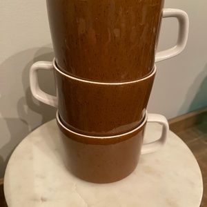 Mikasa, Vintage Mediterrania Expresso Brown Mugs, set of 3